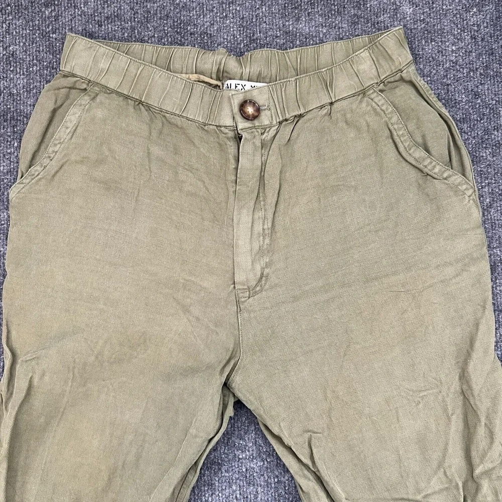 Alex Mill Pants Men's Small Linen Blend Button Joggers Green Outdoor